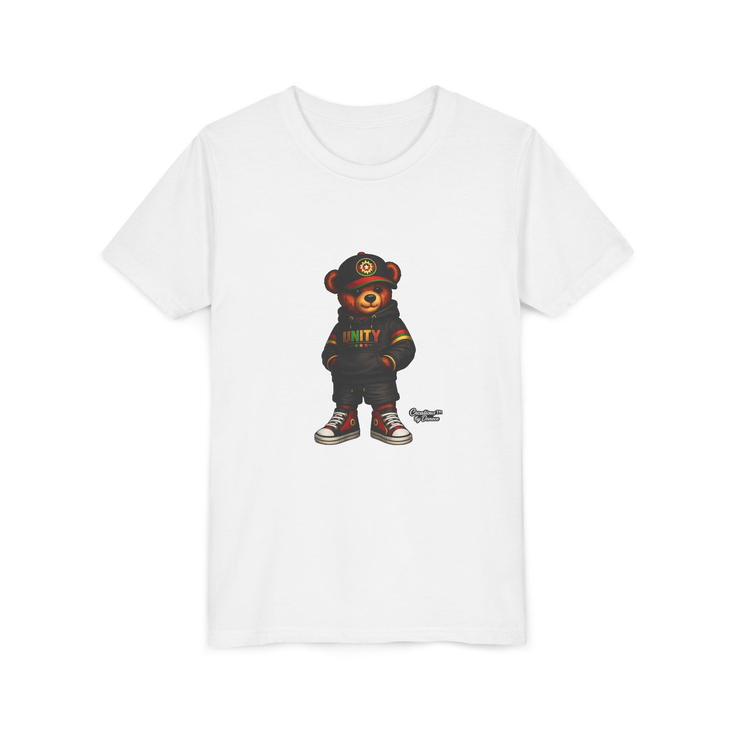 Youth T‑Shirt — Cool Bear Graphic Tee with 'UNITY' Hoodie Design