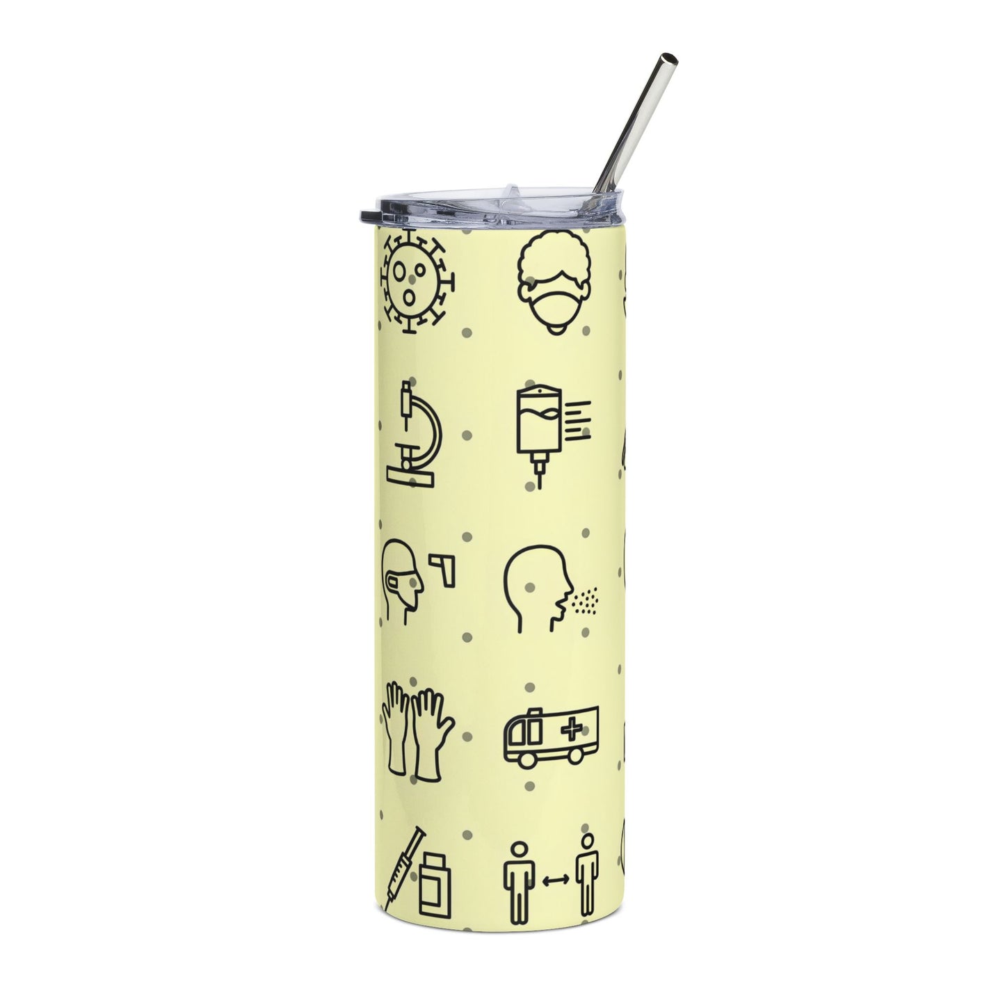 Medical Icons 20oz Stainless Tumbler — Healthcare Worker Travel Cup
