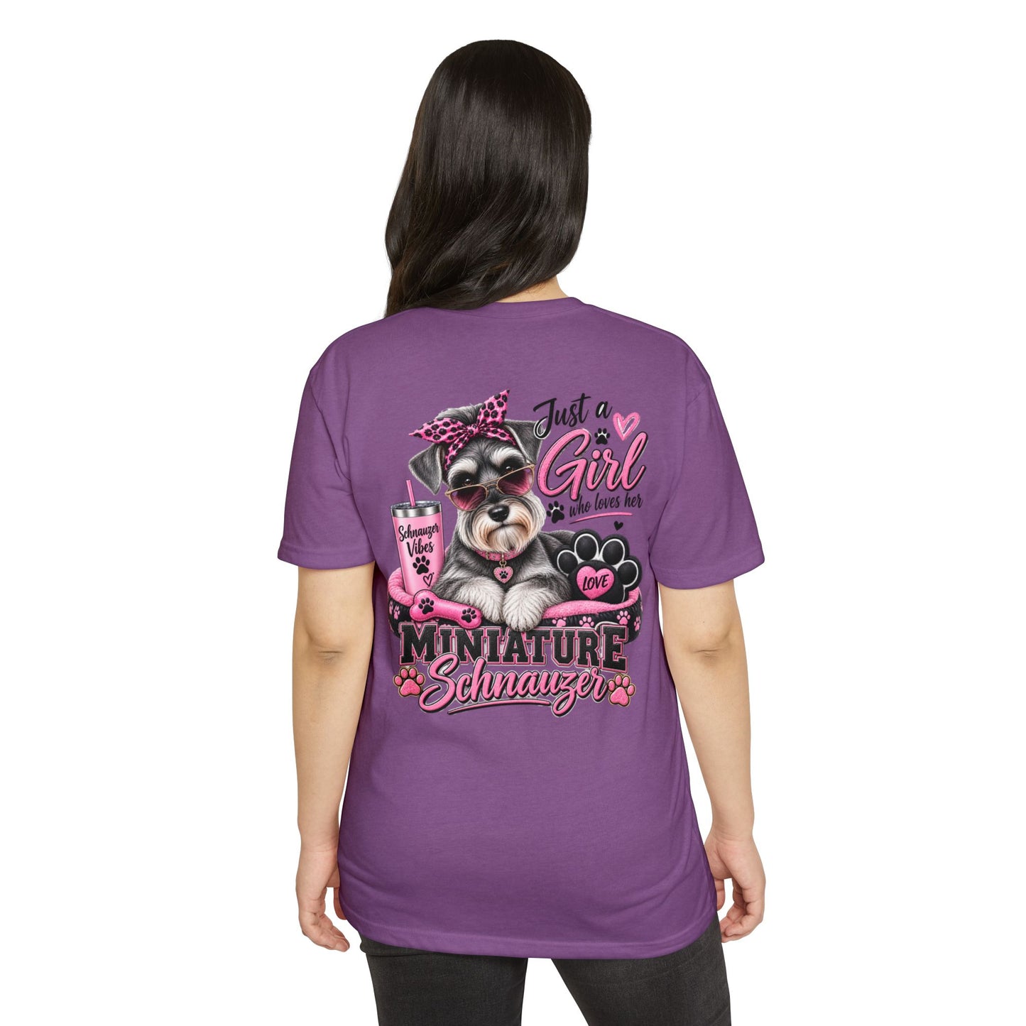 Miniature Schnauzer T-Shirt — "Just a Girl Who Loves Her Miniature Schnauzer" Cute Dog Tee