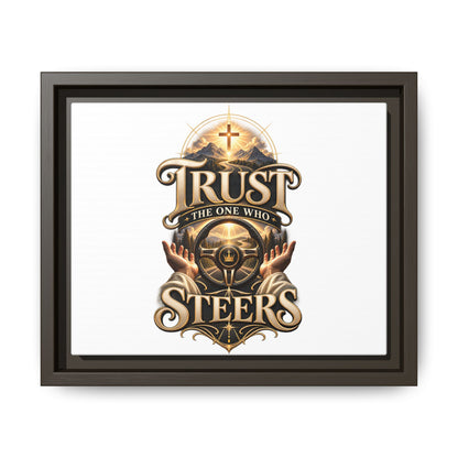 Trust He Guides Framed Canvas — Christian Inspirational Wall Art