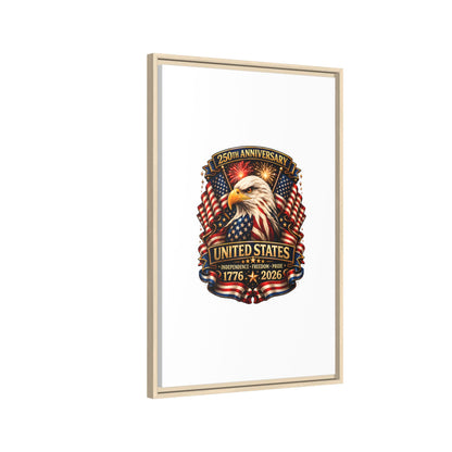 Patriotic Eagle 250th Anniversary Framed Canvas Print — United States 1776–2026