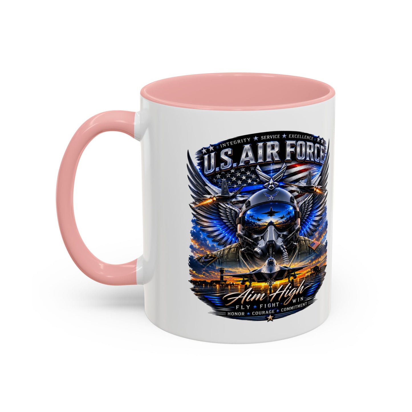 U.S. Air Force Eagle Coffee Mug — "Aim High" Accent 11/15oz