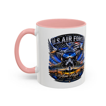 U.S. Air Force Eagle Coffee Mug — "Aim High" Accent 11/15oz