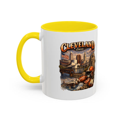 Cleveland Ohio Vintage Football Accent Coffee Mug (11/15oz)