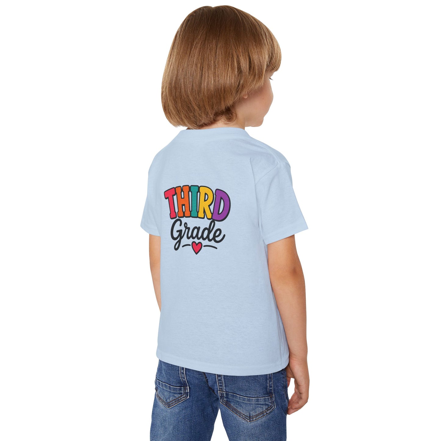Third Grade Toddler T-Shirt – Colorful Back-to-School Shirt with Heart