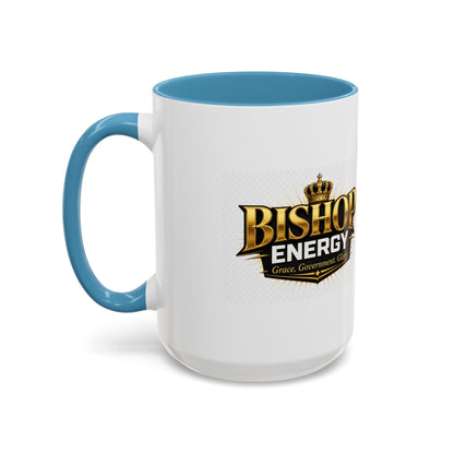 Bishop Energy Coffee Mug — Gold Crown Logo Accent Ceramic Mug (11/15oz)