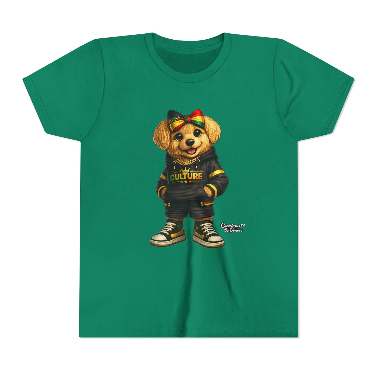 Youth Tee — Cute Rasta Bear "Culture" Graphic Kids T-Shirt