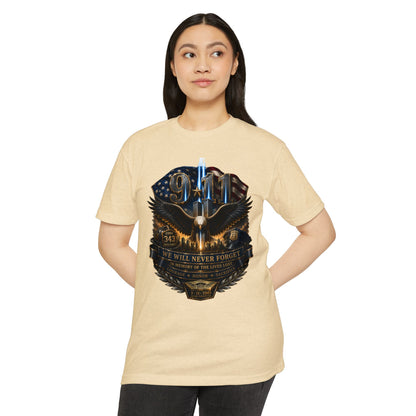 9/11 Remembrance T-Shirt — "We Will Never Forget" Tribute Tee
