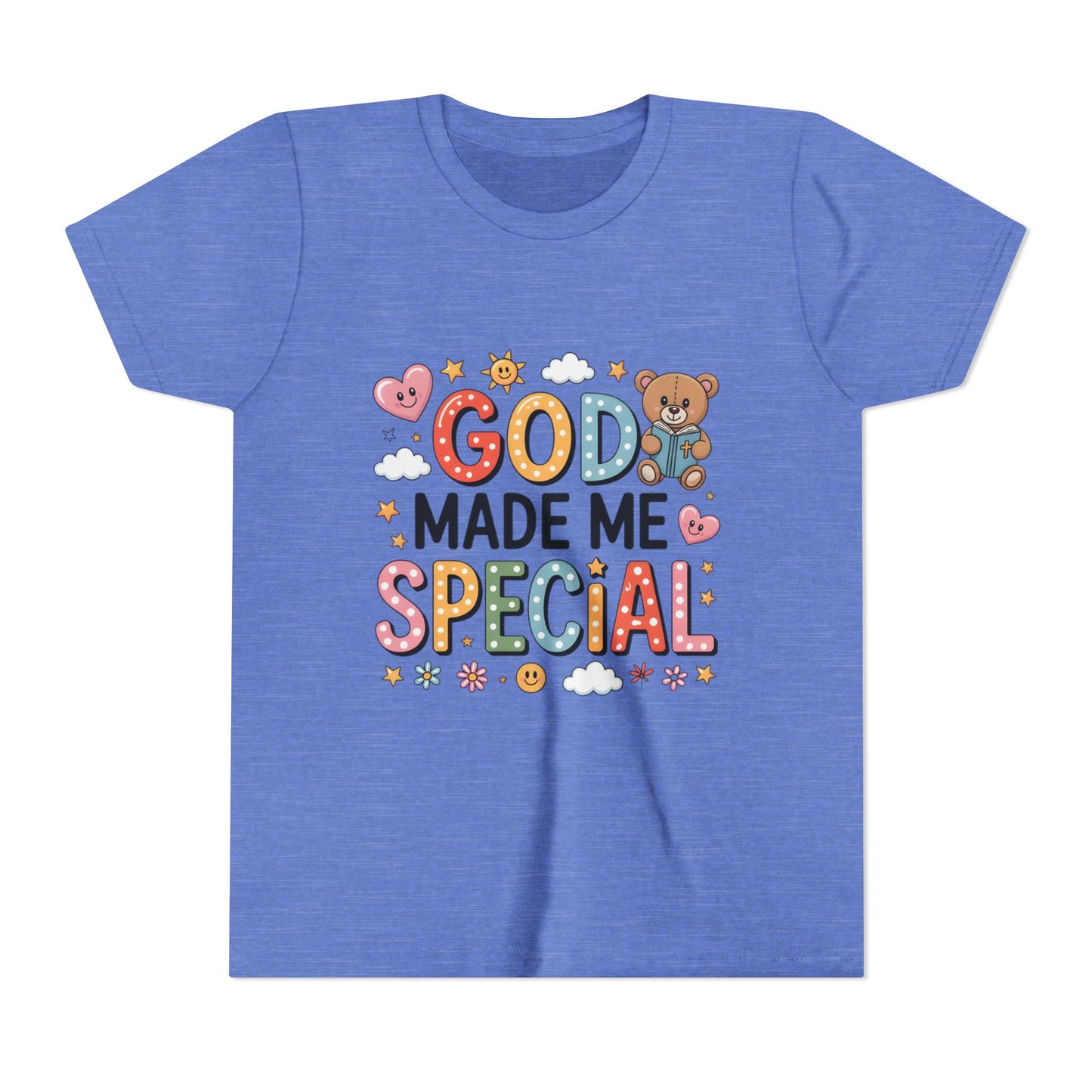 Youth Tee — "God Made Me Special" Cute Christian Kids T-Shirt