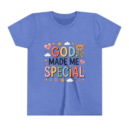 Youth Tee — "God Made Me Special" Cute Christian Kids T-Shirt
