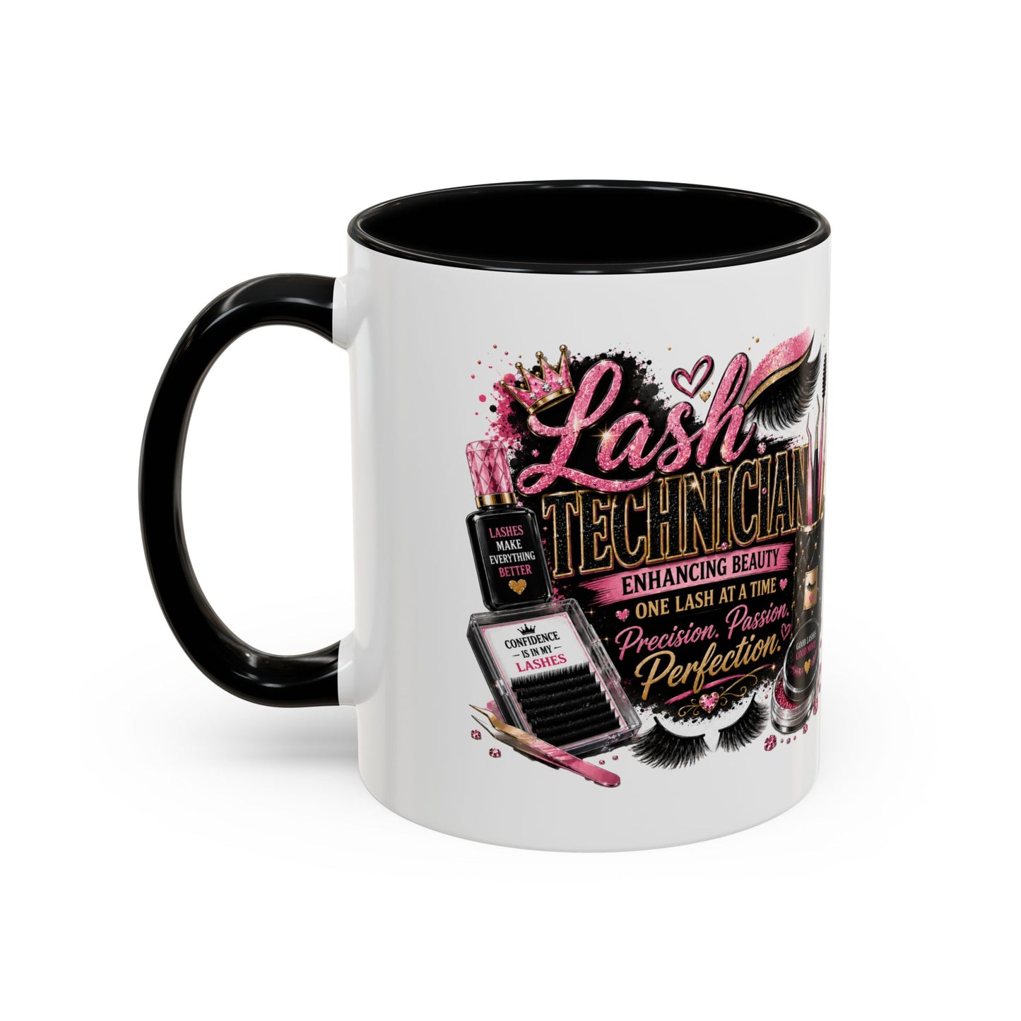 Lash Technician Coffee Mug – 'Enhancing Beauty One Lash at a Time' Accent Mug