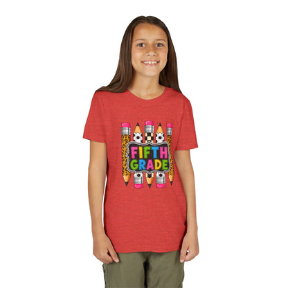 Fifth Grade Pencil Kids Tee — Back to School Youth Short Sleeve Shirt