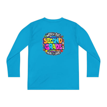 Second Grade Long Sleeve Tee — "Watch Out Second Grade Here I Come" Youth Shirt
