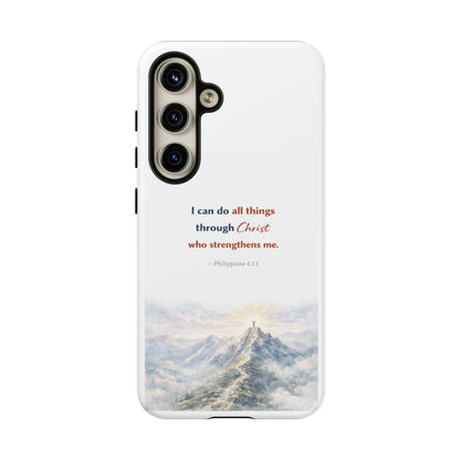 Christian Phone Case – “I Can Do All Things Through Christ” Inspirational Tough Case
