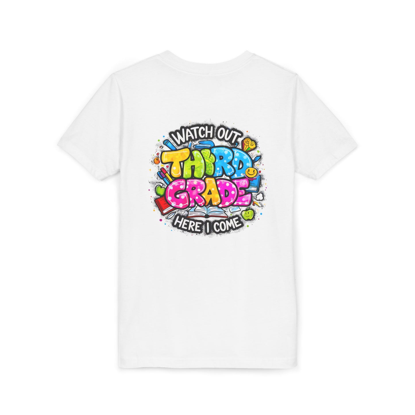 Third Grade Kids T‑Shirt — "Watch Out Third Grade Here I Come" Back-to-School Tee