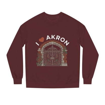 I  Akron Crewneck Sweatshirt — Vintage Gate Illustration, City Pride Pullover