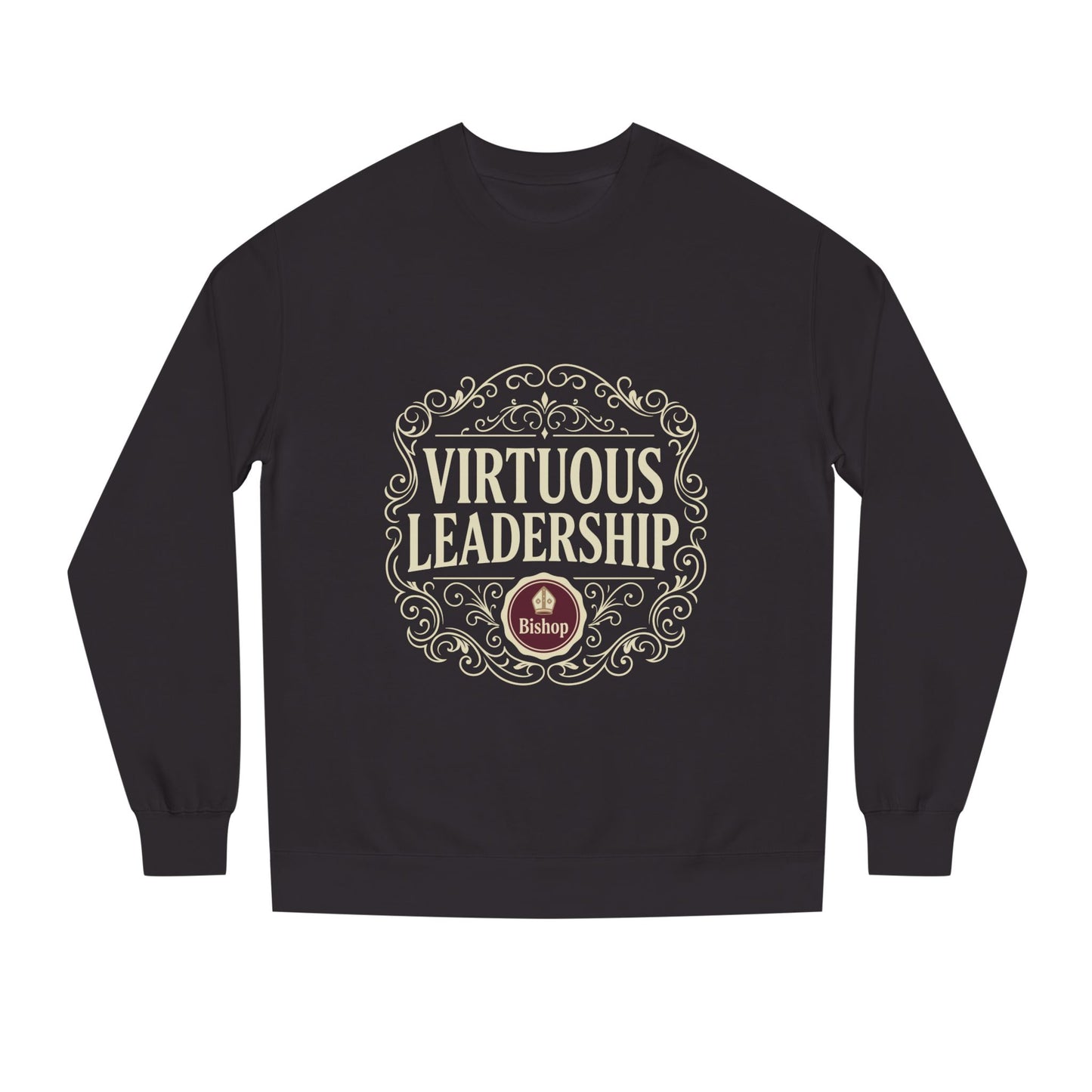 Virtuous Leadership Sweatshirt — Vintage Crest Crewneck for Church Leaders