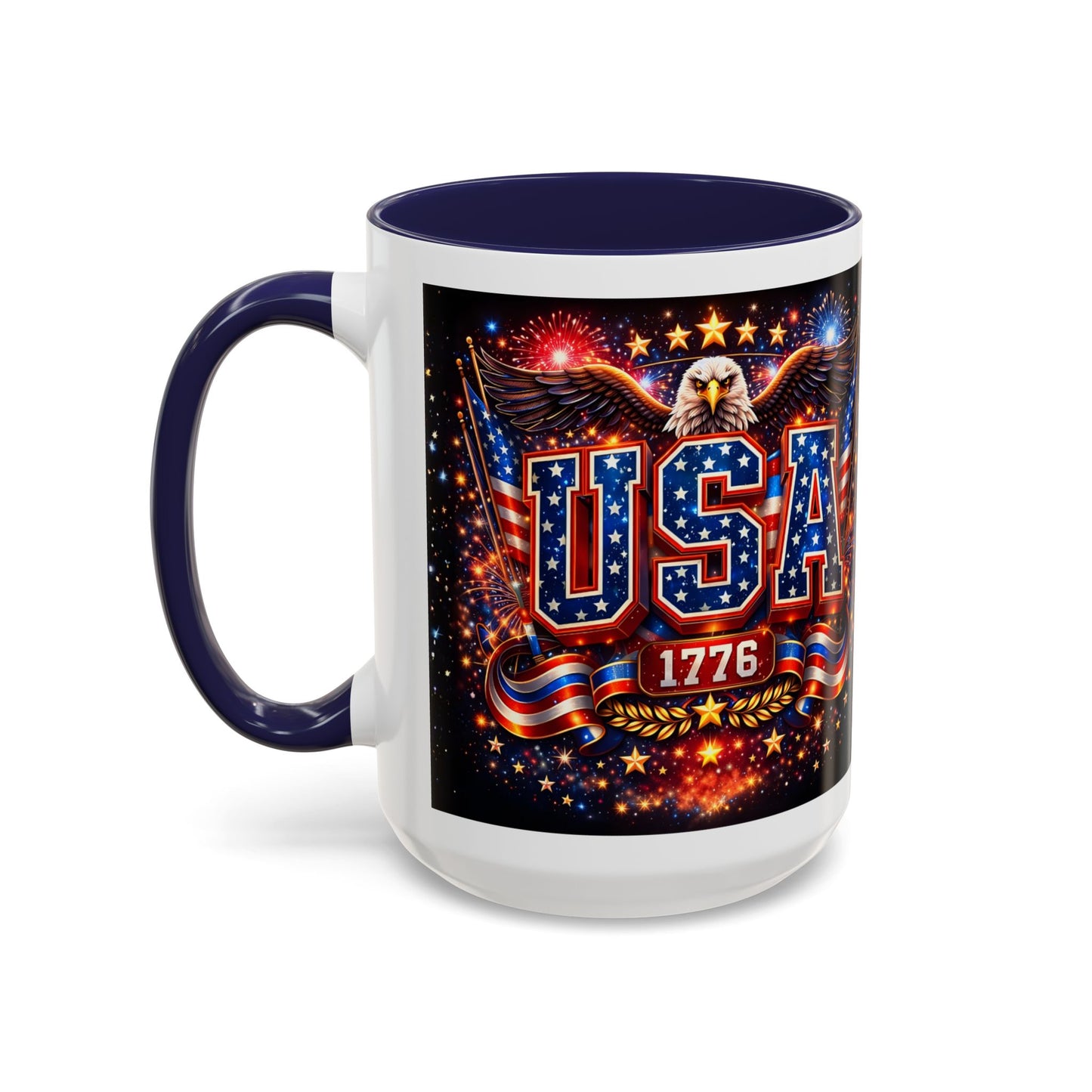 USA Eagle Coffee Mug – Patriotic 1776 Accent Mug (11/15oz)