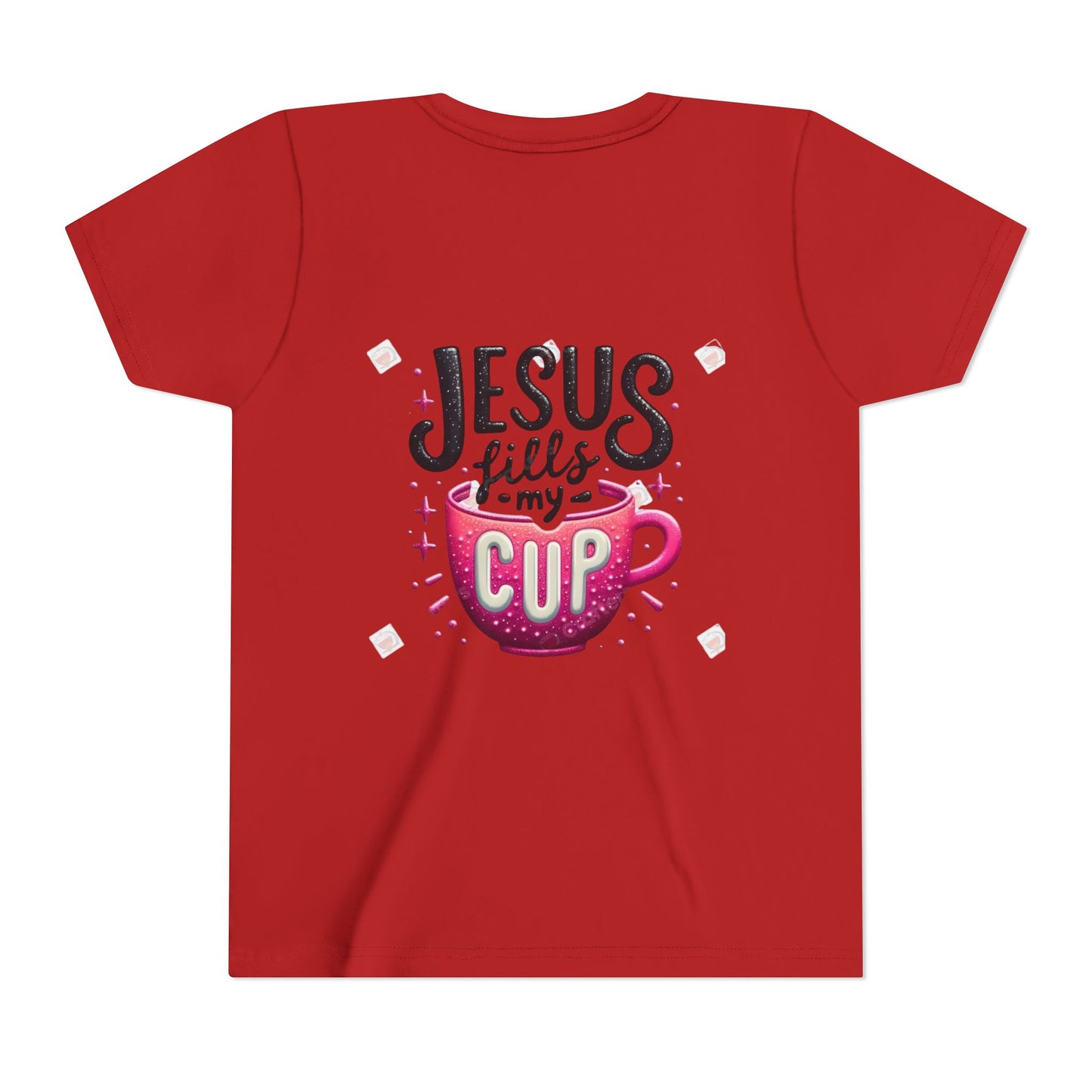 Jesus Fills My Cup Youth Tee — Christian Faith Kids Shirt