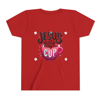Jesus Fills My Cup Youth Tee — Christian Faith Kids Shirt
