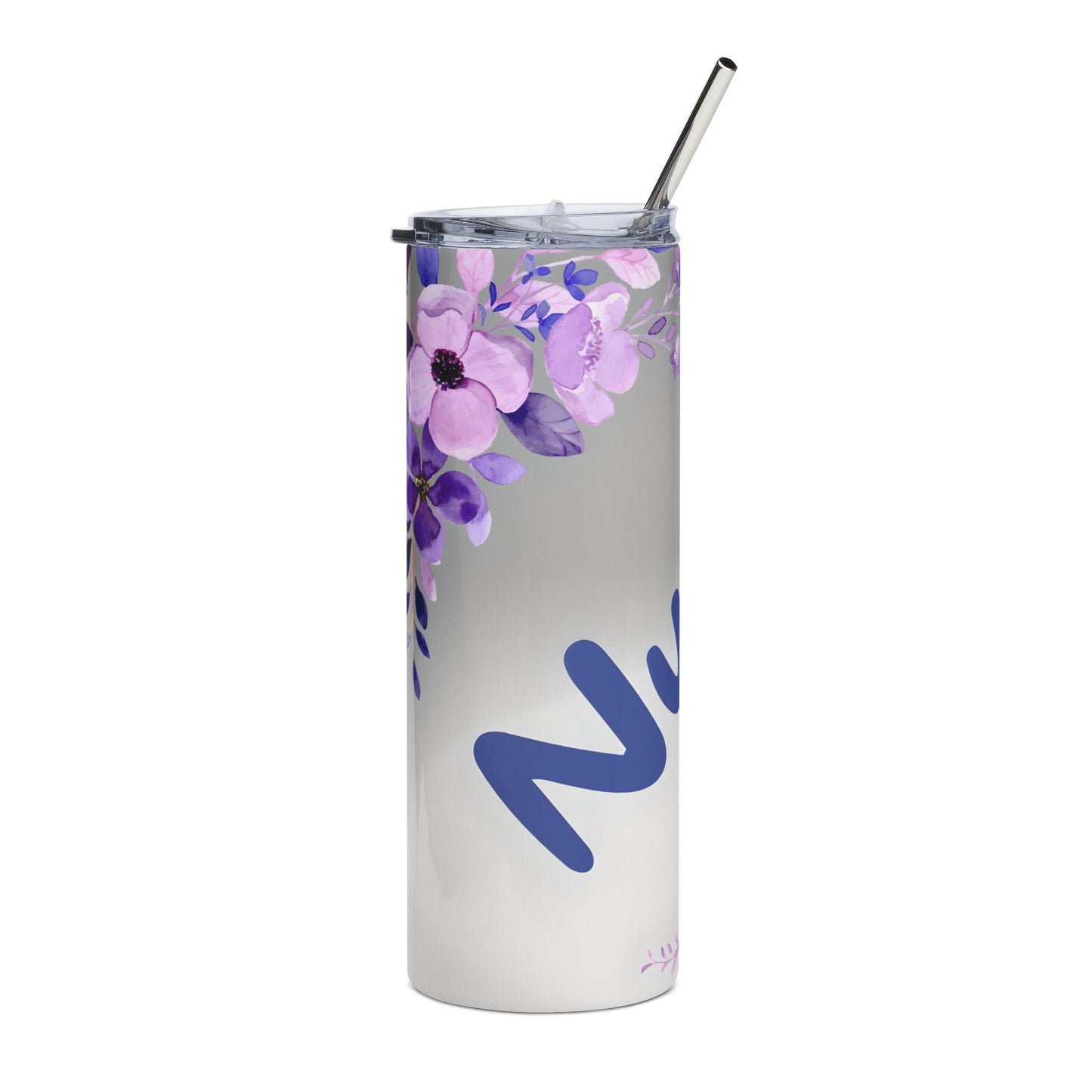 Nurse Floral 20oz Stainless Steel Tumbler — Purple Bouquet Travel Cup