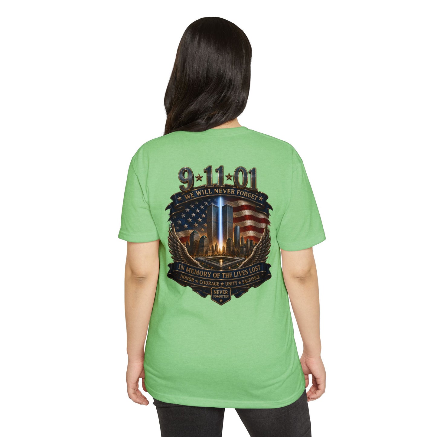 9/11 Memorial T-Shirt — "We Will Never Forget" Tribute Tee
