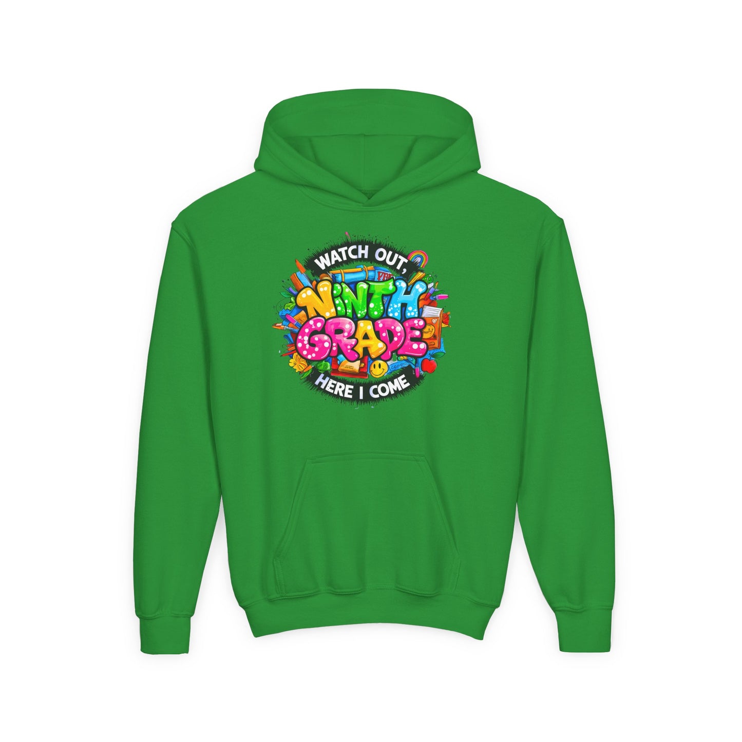Kids' 4th Grade Hoodie – "Watch Out 4th Grade Here I Come" Colorful Back-to-School Sweatshirt