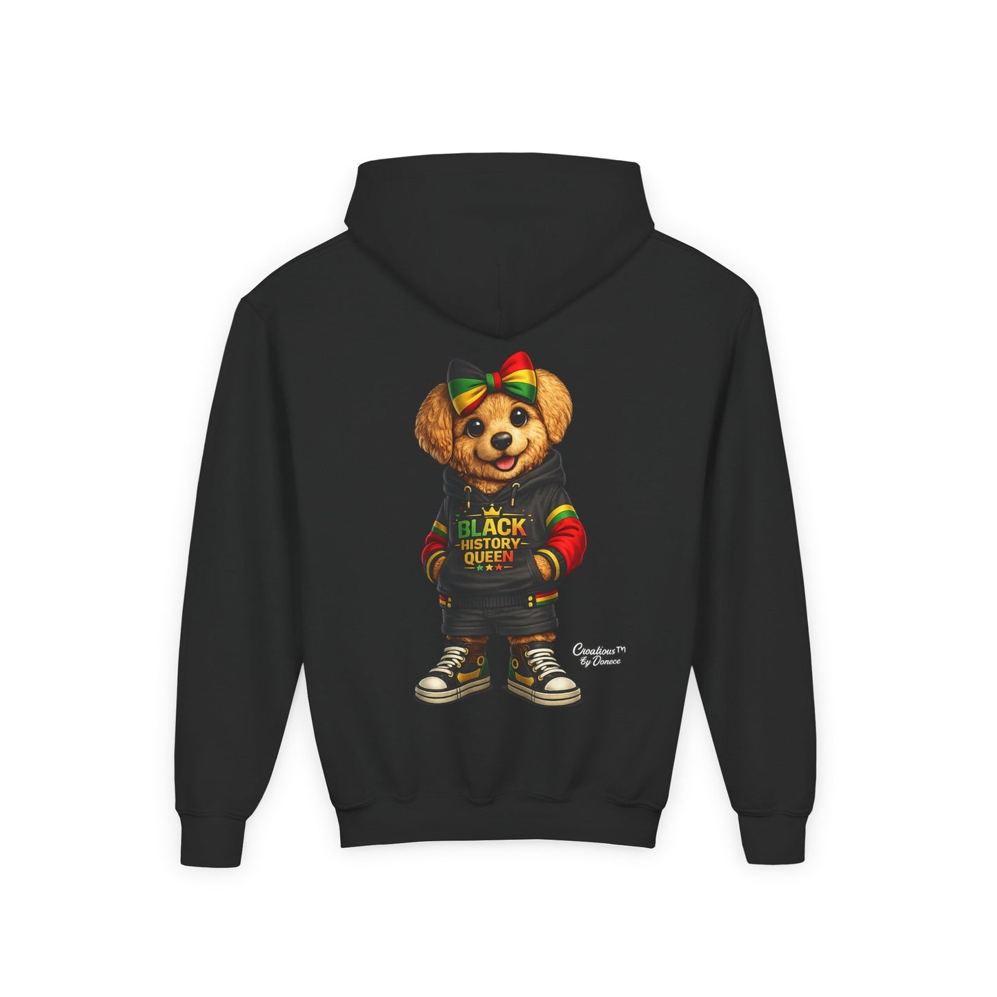 Youth Hoodie — Rasta Bear "Black History Greatness" Kids Pullover