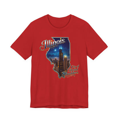 Illinois State Tee — 'City of Broad Shoulders' Chicago Skyline T-Shirt