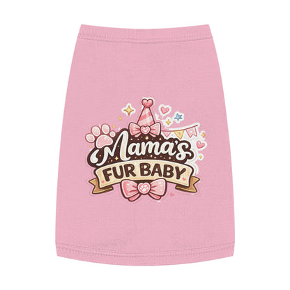 Mama's Fur Baby Pet Tank Top — Cute Paw & Bow Dog Shirt