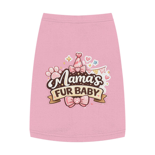 Mama's Fur Baby Pet Tank Top — Cute Paw & Bow Dog Shirt