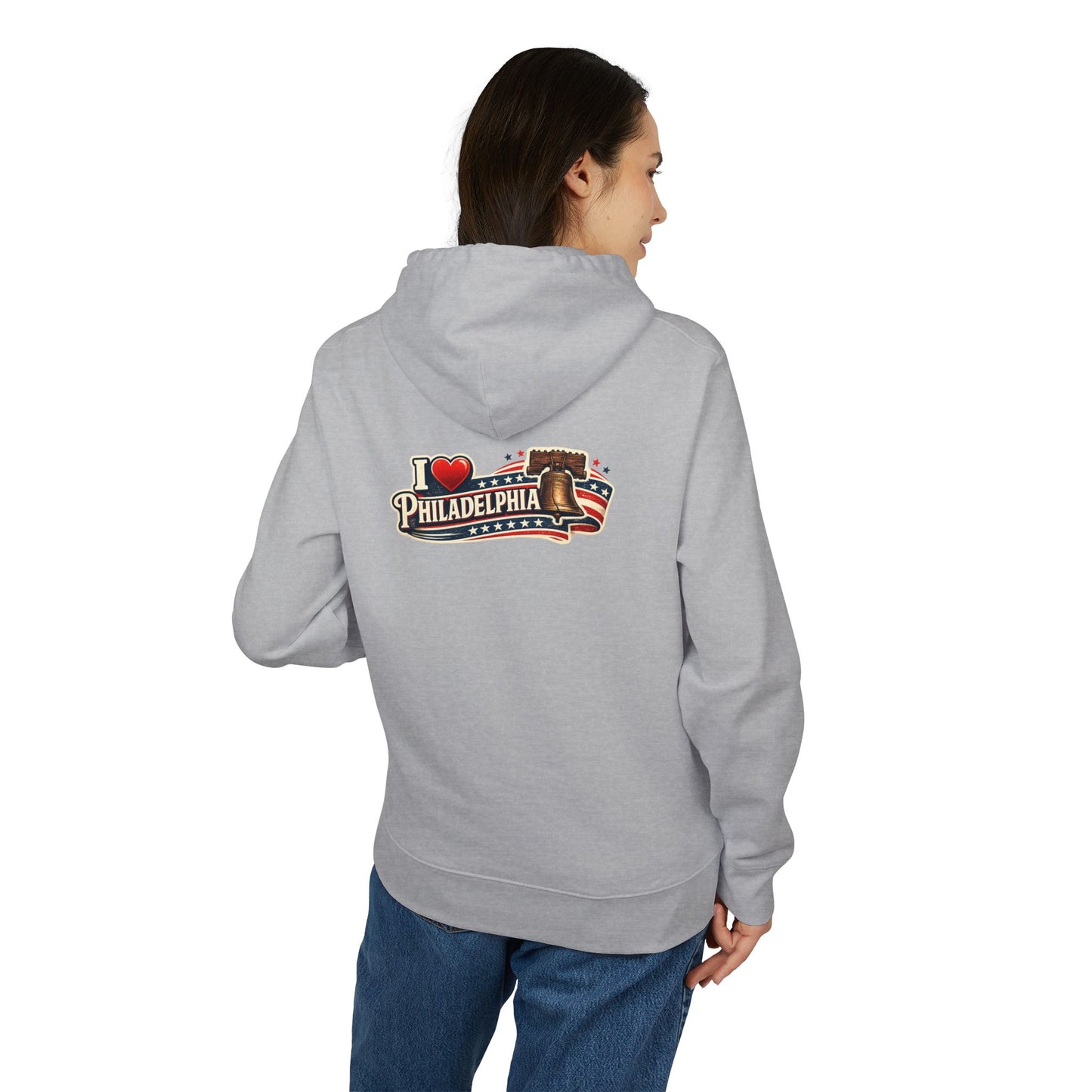 I  Philadelphia Hoodie — Vintage Liberty Bell & American Flag Sweatshirt