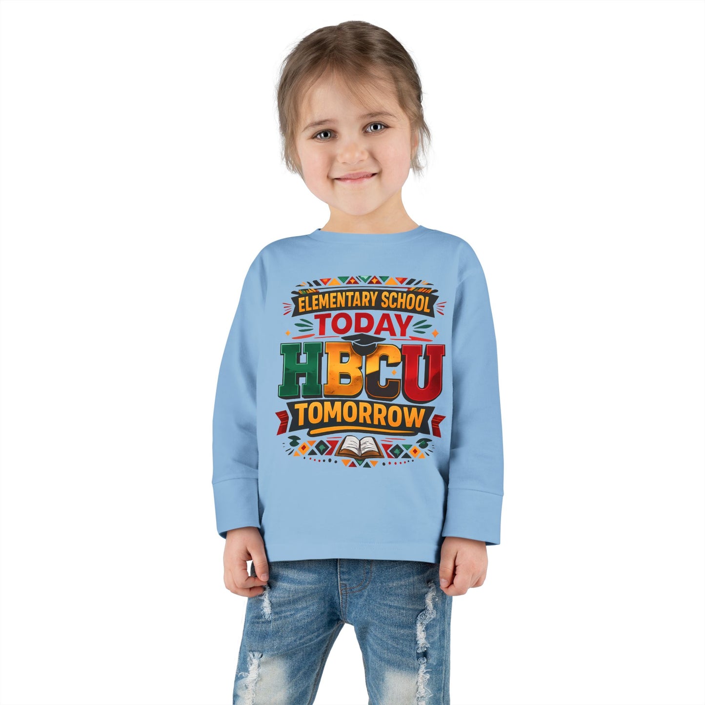 Toddler Long Sleeve Tee - "Elementary School Today, HBCU Tomorrow" Kids Pride Shirt