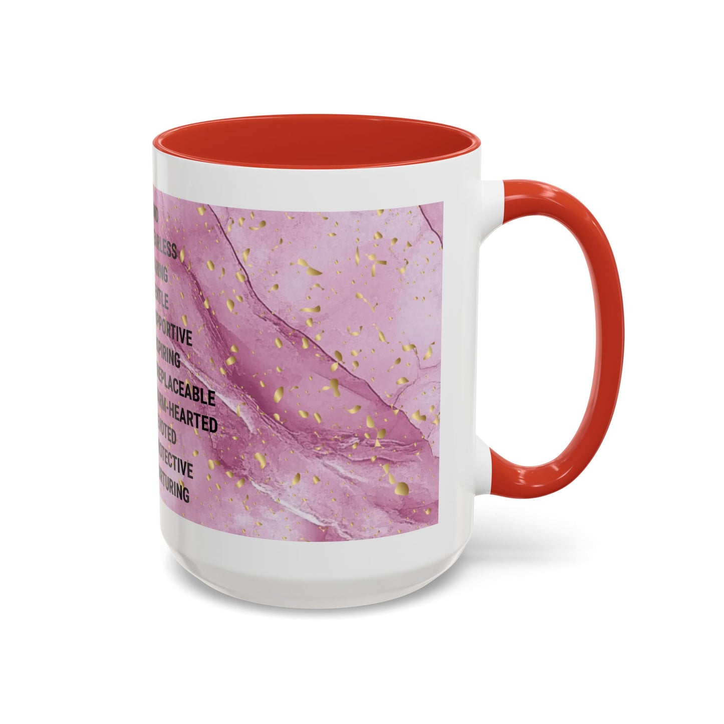 Mom Definition Accent Coffee Mug – Inspirational Pink Marble Mother’s Day Gift (11/15oz)