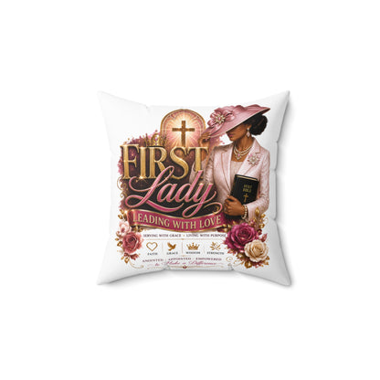 First Lady Decorative Pillow — 'First Lady: Leading With Love' Christian Accent Cushion