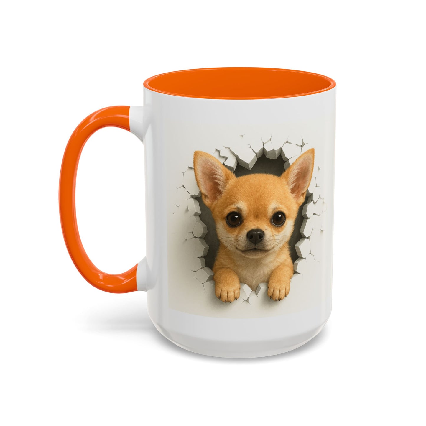 Chihuahua Peek-A-Boo Accent Coffee Mug – Cute Dog Lover Gift (11/15 oz)