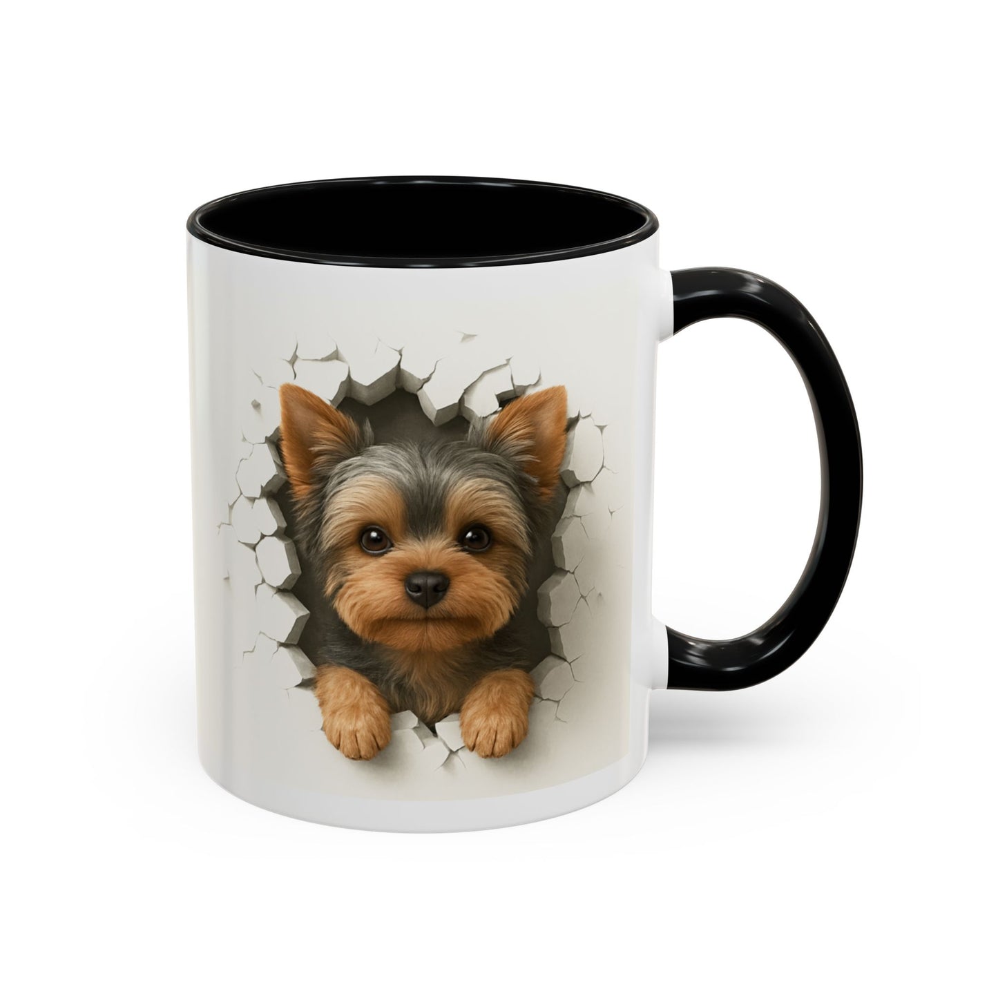 Yorkshire Terrier Peekaboo Coffee Mug – Cute Yorkie Dog Accent Mug (11/15oz)