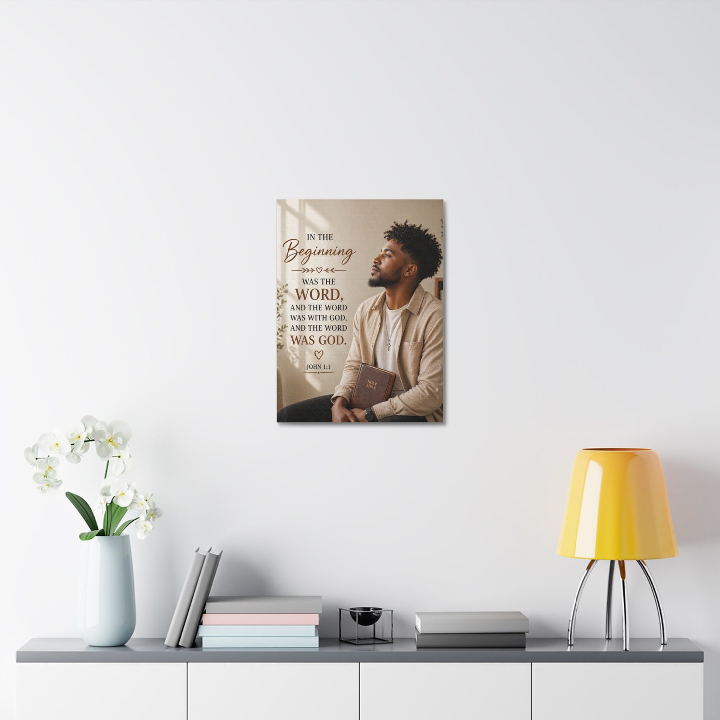 Stretched Canvas - John 1:1 Scripture Wall Art (In the Beginning)