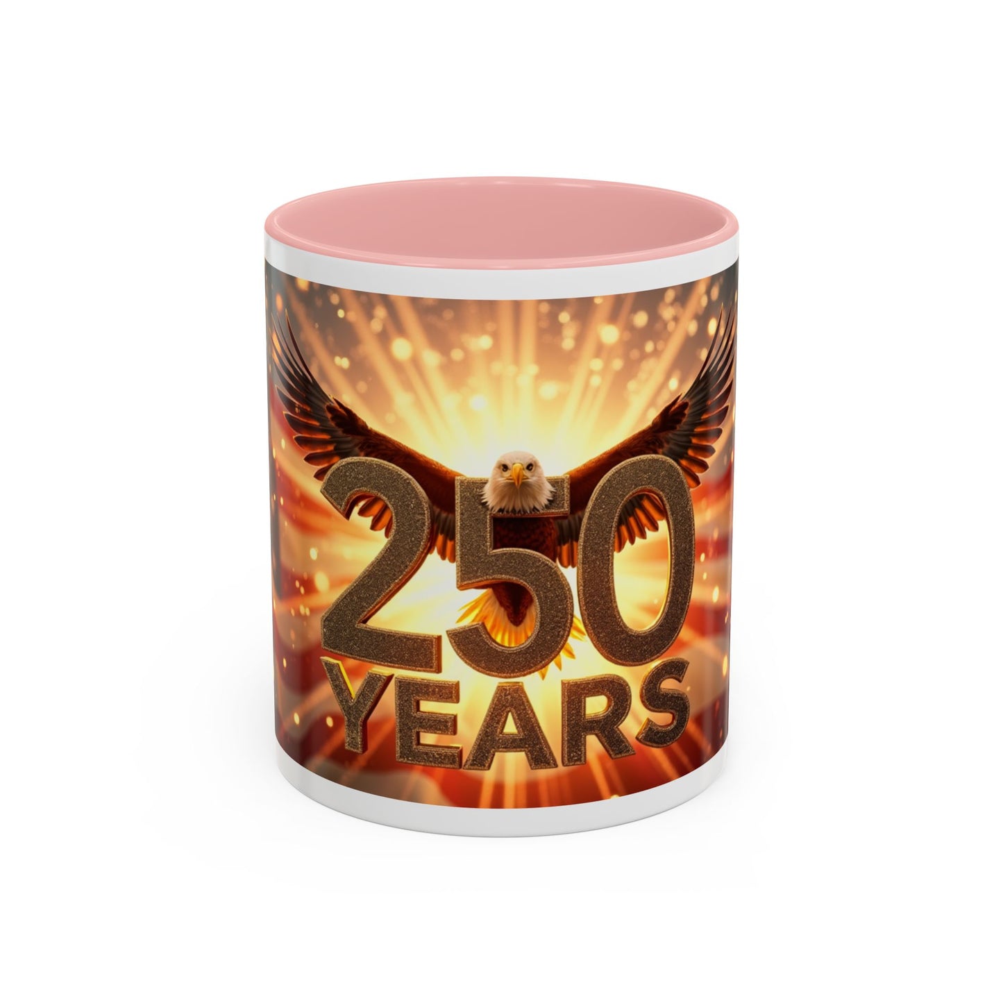 250 Years Commemorative Coffee Mug — Patriotic Eagle & American Flag Accent (11/15oz)