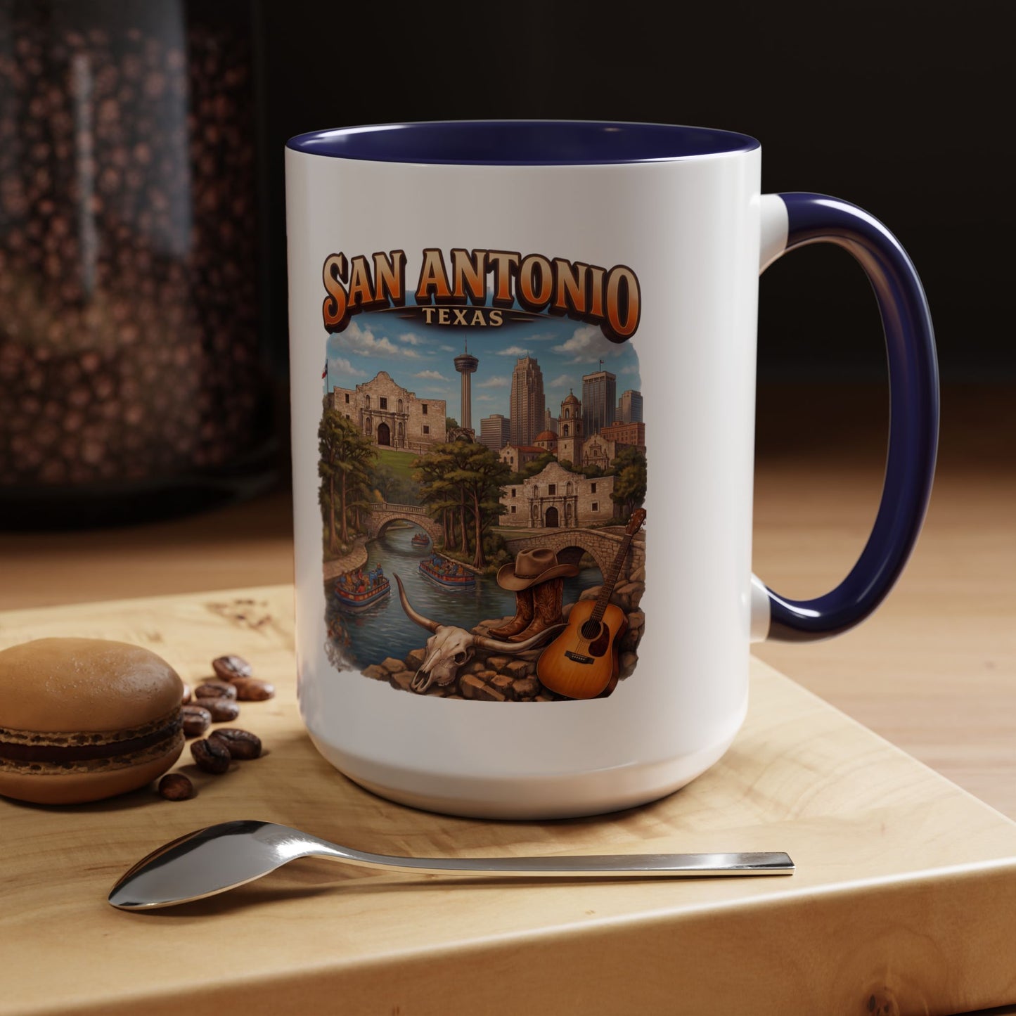 San Antonio Souvenir Coffee Mug – Texas Riverwalk Scenic Accent Mug (11/15oz)