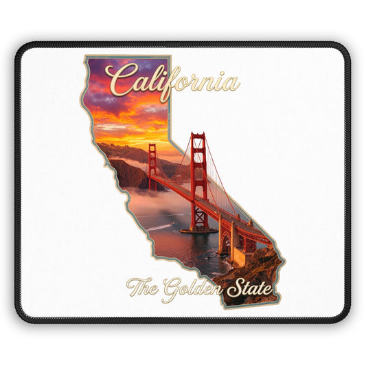 California Golden State Mouse Pad — Golden Gate Bridge Sunset Gaming Pad