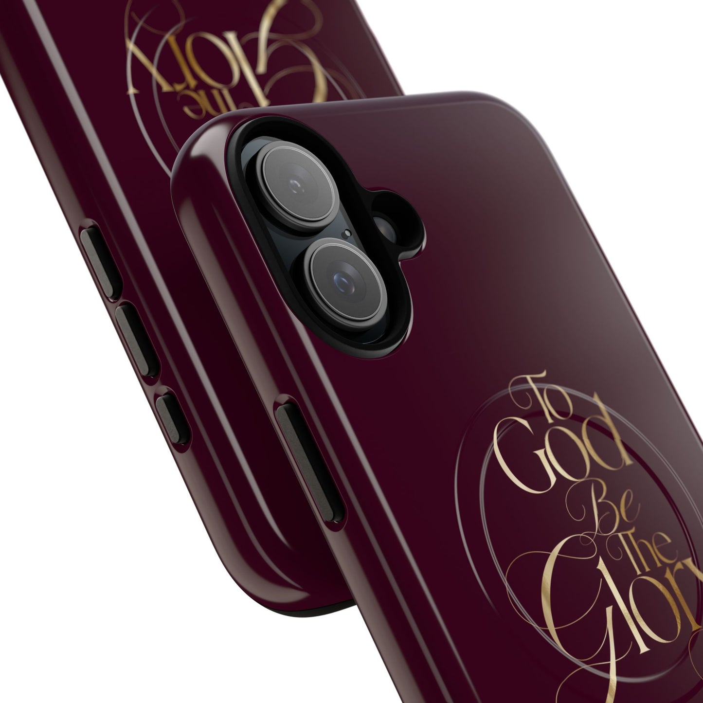 "To God Be The Glory" Tough Magnetic Phone Case — Burgundy Christian iPhone Cover