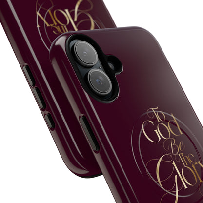 "To God Be The Glory" Tough Magnetic Phone Case — Burgundy Christian iPhone Cover