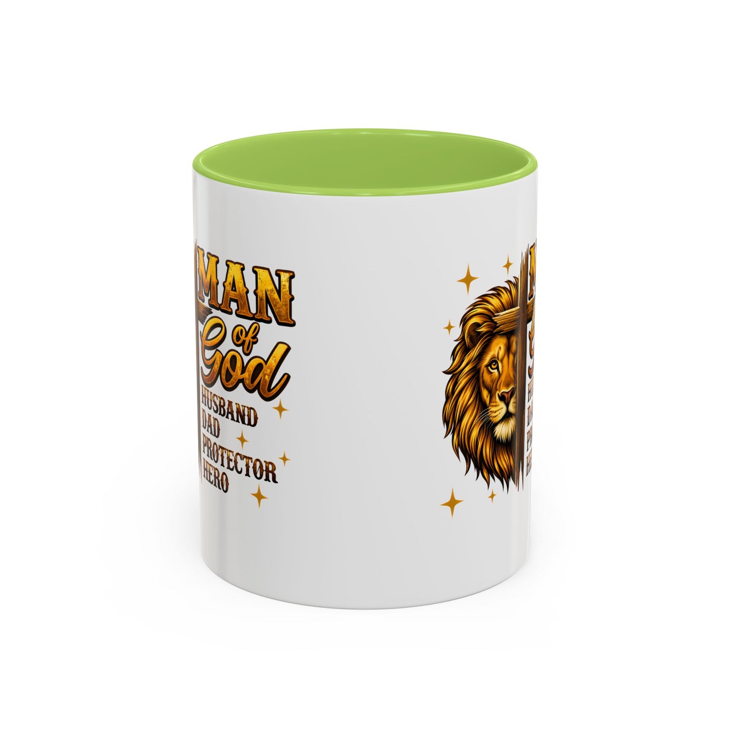 Man of God Lion Coffee Mug — 'Man of God' Religious Gift for Husband, Dad, Protector