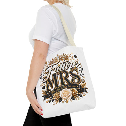 Future Mrs. Tote Bag — Bridal Bachelorette Gift Bag with Gold Crown Design