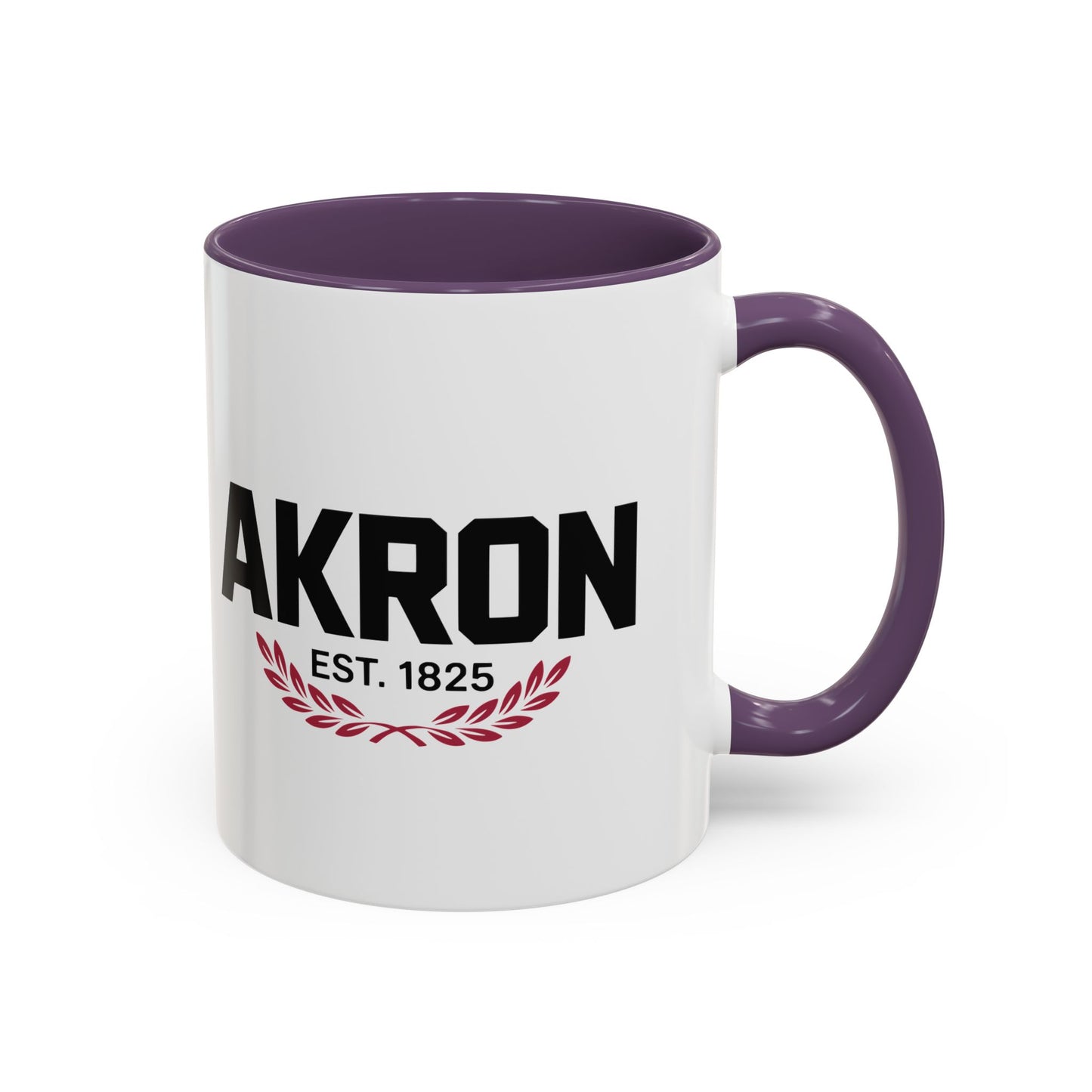 Akron Est. 1825 Accent Coffee Mug — Vintage City Pride Ceramic Mug