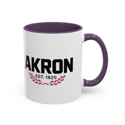 Akron Est. 1825 Accent Coffee Mug — Vintage City Pride Ceramic Mug