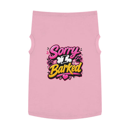 Dog Tank Top — “Sorry I Barked” Cute Paw Print Pet Shirt