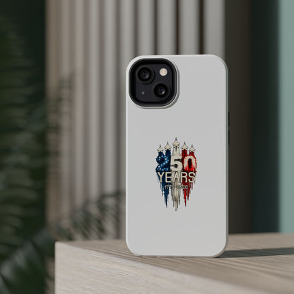 50 Years Patriotic iPhone Case — American Flag Anniversary Magnetic Impact-Resistant Case