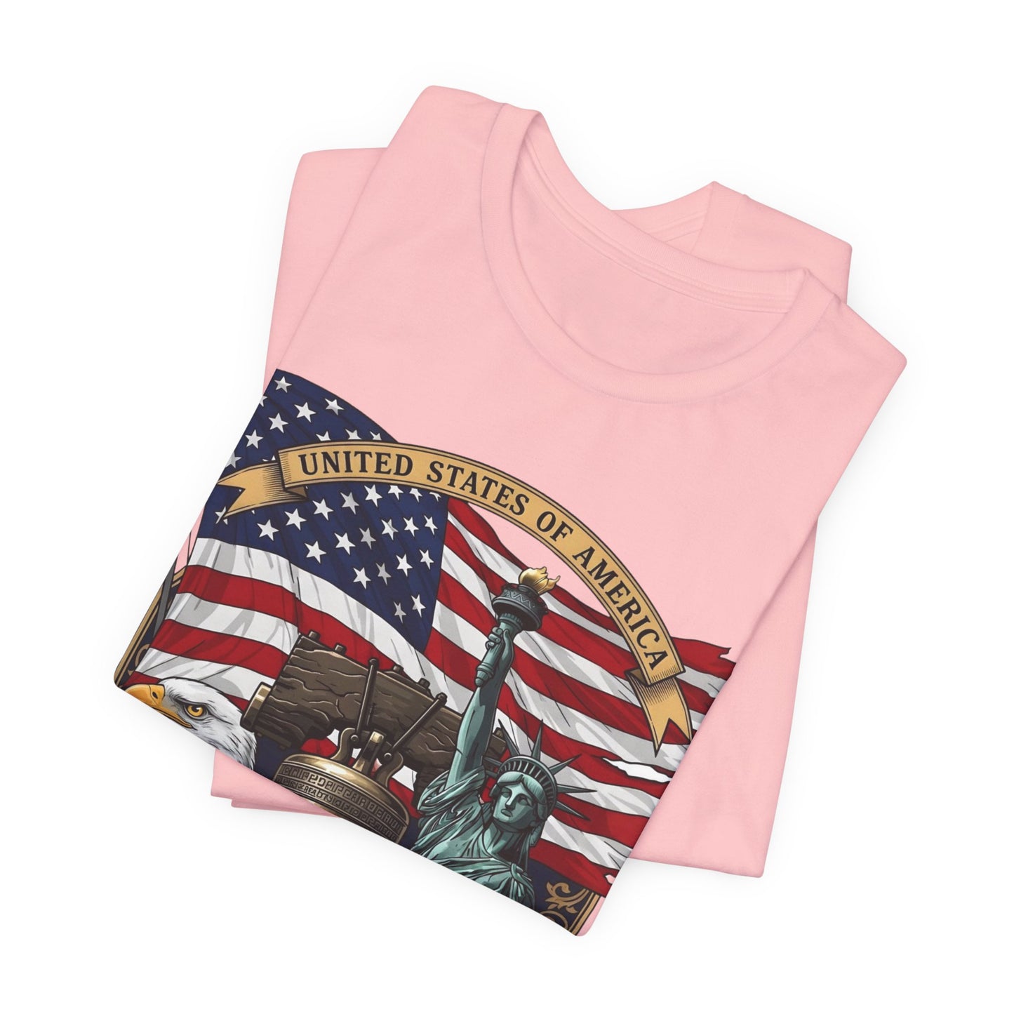 Patriotic 250th Anniversary T-Shirt - Liberty Bell, Bald Eagle & Statue of Liberty